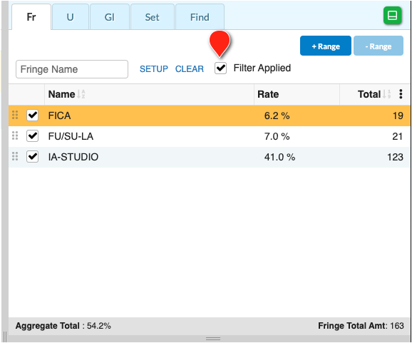 Captura de Pantalla: Filtrar MMB mediante Fringes aplicados