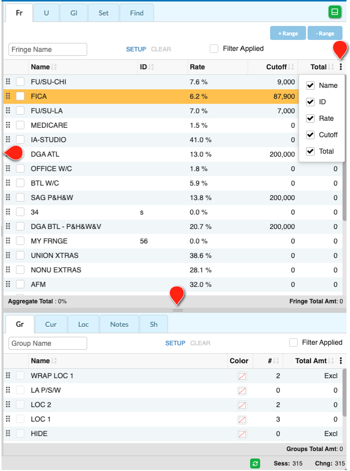 Captura de Pantalla: Panel de herramientas de MMB ajustando la apariencia del panel