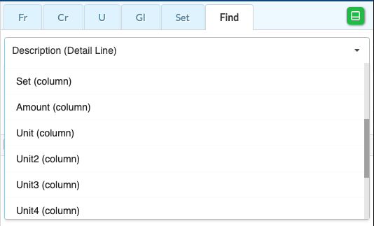 Extended column search covering Units 2 through 4 including hidden columns