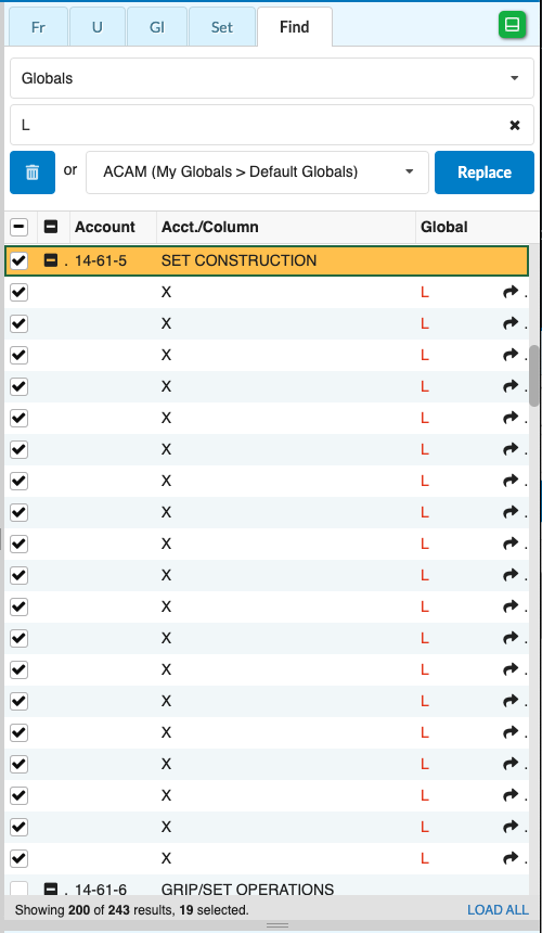 Screenshot: MMB Globals Replace